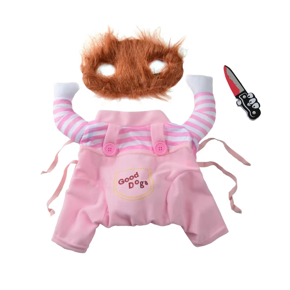 Halloween Dog Costumes Funny Pet Clothes Adjustable Dog Cosplay Costume Sets Novelty Clothing for Medium Large Dogs Bulldog Pug