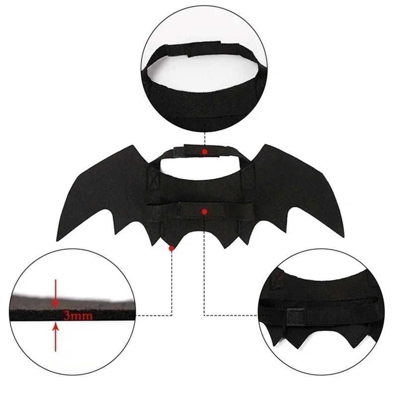 Creative Cute Pet Clothes Black Bat Wings Carrier Costume Cosplay Cat and Dog Party Pet Supplies Cosplay