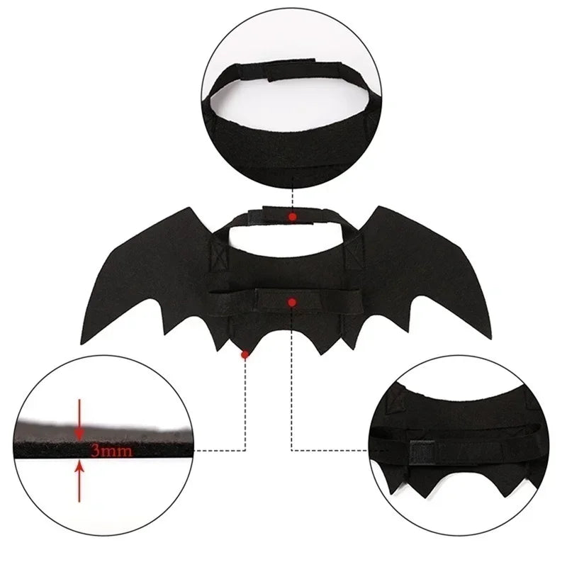 Creative Cute Pet Clothes Black Bat Wings Carrier Costume Cosplay Cat and Dog Party Pet Supplies Cosplay
