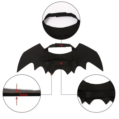 Creative Cute Pet Clothes Black Bat Wings Carrier Costume Cosplay Cat and Dog Party Pet Supplies Cosplay