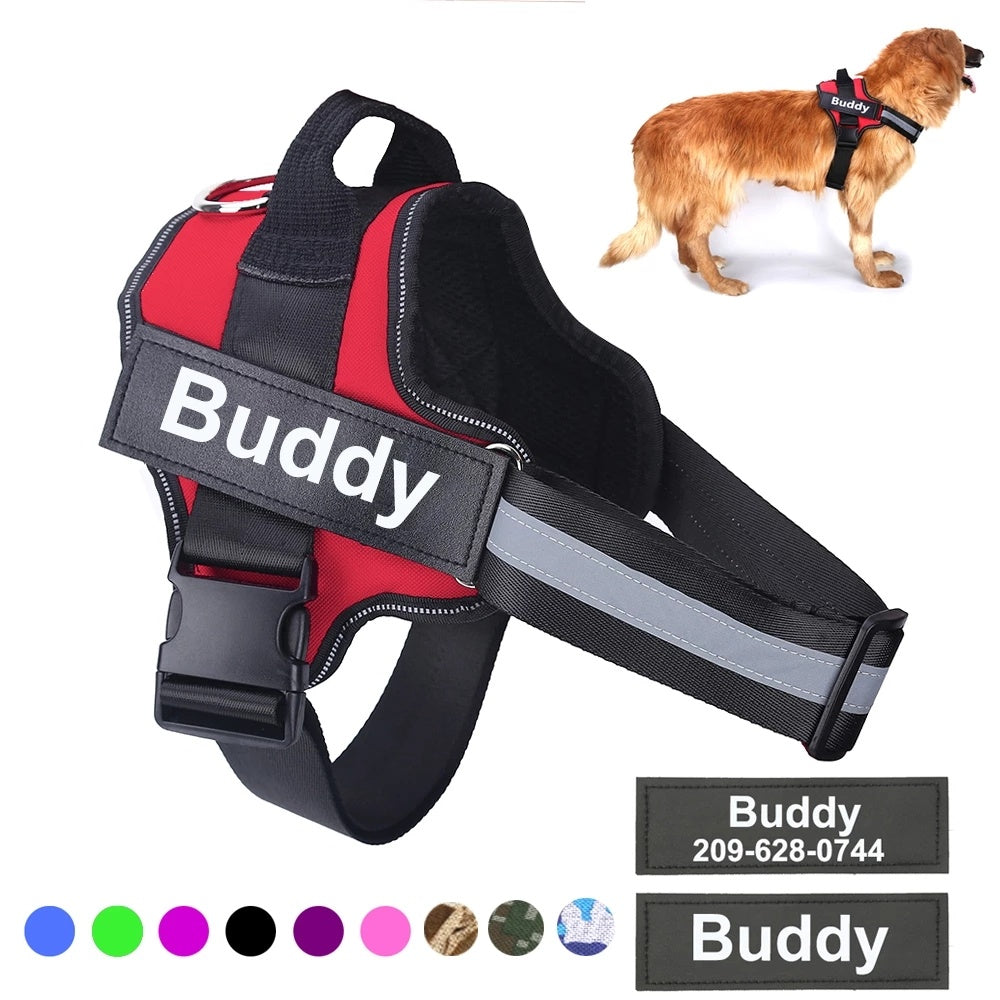 Personalized No-Pull Dog Harness: Reflective, Adjustable & Breathable
